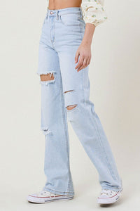 Ari Distressed Wide Leg Jeans