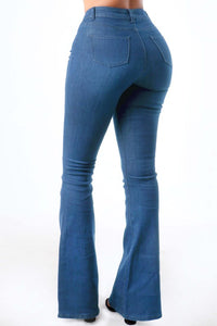 Coral High Waist Flared Denim Pant