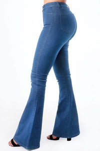 Coral High Waist Flared Denim Pant